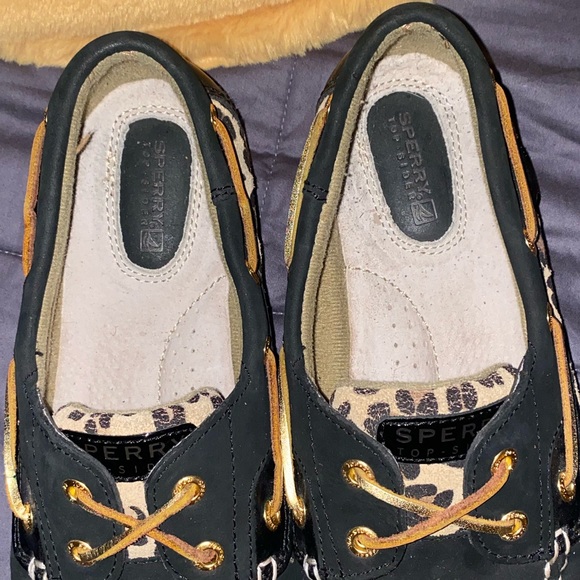 sperry boat shoe: black leopard/cheetah print W9.5 - Picture 5 of 7